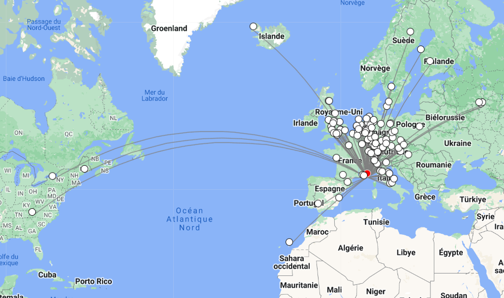 Carte mondiale des stations ayant reçu notre signal